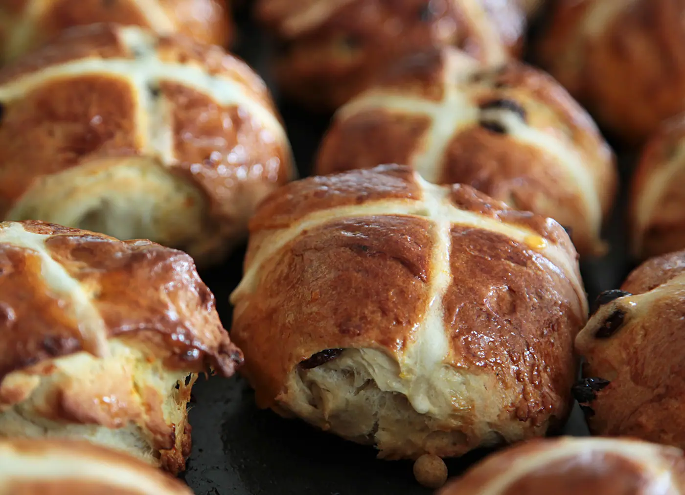 Britský mazanec – hot cross buns neboli bochánky s křížem – fotografie 2